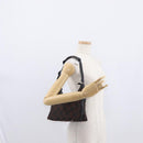 Salvatore Ferragamo Gancini Shoulder Bag Nylon Brown Silver Auth BA9517-21