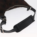 Salvatore Ferragamo Gancini Shoulder Bag Nylon Brown Silver Auth BA9517-7