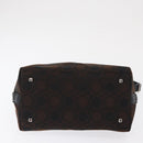 Salvatore Ferragamo Gancini Shoulder Bag Nylon Brown Silver Auth BA9517-5