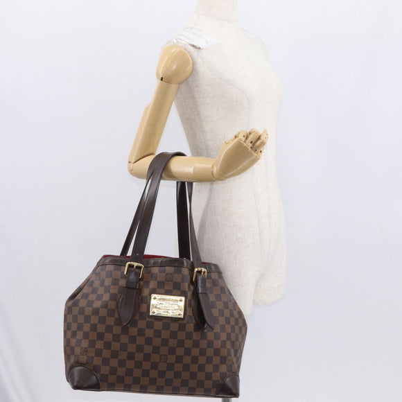 LOUIS VUITTON Damier Ebene Hampstead MM Tote Bag N51204 LV Auth BA9518