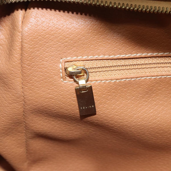 CELINE Macadam Canvas Hand Bag PVC Beige Gold Auth BA9520