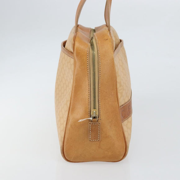 CELINE Macadam Canvas Hand Bag PVC Beige Gold Auth BA9520