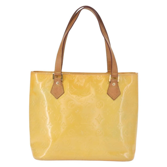 LOUIS VUITTON Monogram Vernis Houston Hand Bag Gris M91053 LV Auth BA9521