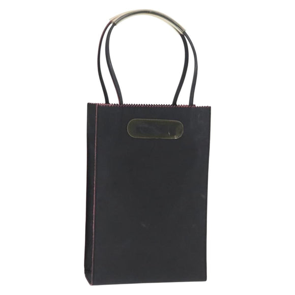 CHANEL Hand Bag Leather Black CC Auth BA9527