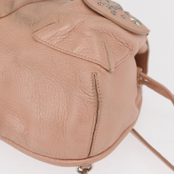 Jimmy Choo Love Backpack Leather Pink Silver Auth BA9528