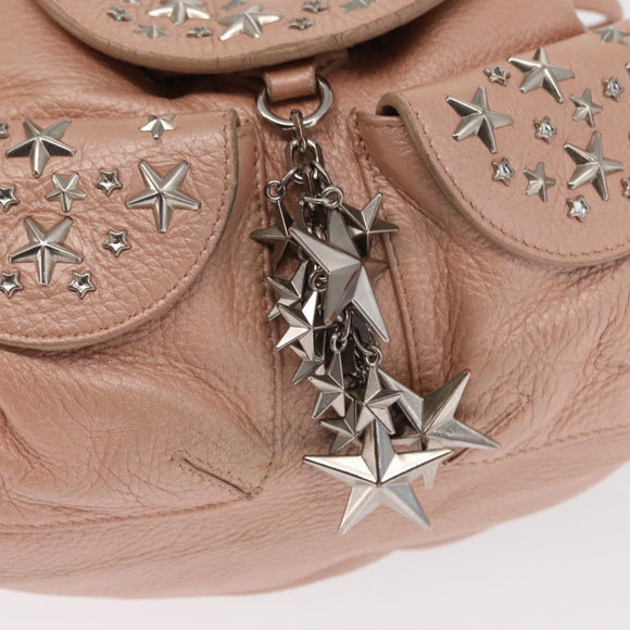 Jimmy Choo Love Backpack Leather Pink Silver Auth BA9528