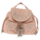 Jimmy Choo Love Backpack Leather Pink Silver Auth BA9528-13