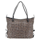 Salvatore Ferragamo Tote Bag PVC Leather Brown Silver Auth BA9529-13