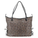 Salvatore Ferragamo Tote Bag PVC Leather Brown Silver Auth BA9529-2