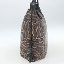 Salvatore Ferragamo Tote Bag PVC Leather Brown Silver Auth BA9529-3