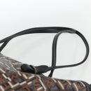 Salvatore Ferragamo Tote Bag PVC Leather Brown Silver Auth BA9529-8