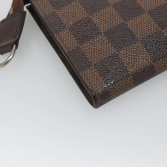 LOUIS VUITTON Damier Ebene Marais Pouch LV Auth BA953