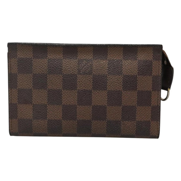 LOUIS VUITTON Damier Ebene Marais Pouch LV Auth BA953