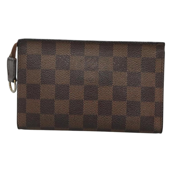 LOUIS VUITTON Damier Ebene Marais Pouch LV Auth BA953