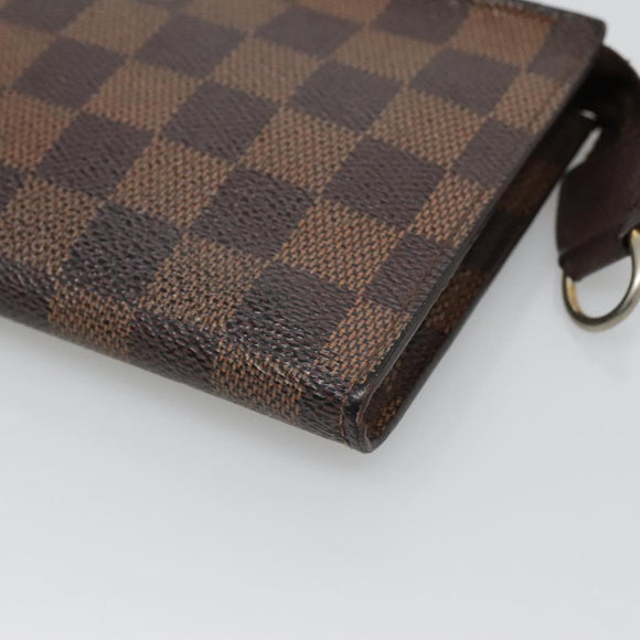 LOUIS VUITTON Damier Ebene Marais Pouch LV Auth BA953