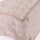 CHANEL New Travel line Tote Bag Nylon Pink Gold CC Auth BA9530-9