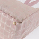 CHANEL New Travel line Tote Bag Nylon Pink Gold CC Auth BA9530-14
