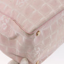 CHANEL New Travel line Tote Bag Nylon Pink Gold CC Auth BA9530-15