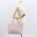 CHANEL New Travel line Tote Bag Nylon Pink Gold CC Auth BA9530-22