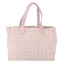 CHANEL New Travel line Tote Bag Nylon Pink Gold CC Auth BA9530-2
