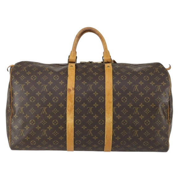 LOUIS VUITTON Monogram Keepall 55 Boston Bag M41424 LV Auth BA9533