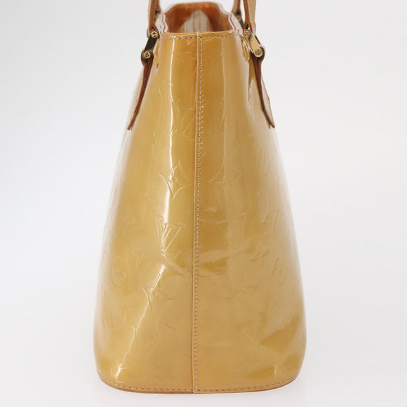 LOUIS VUITTON Monogram Vernis Houston Hand Bag Beige M91004 LV Auth BA9534
