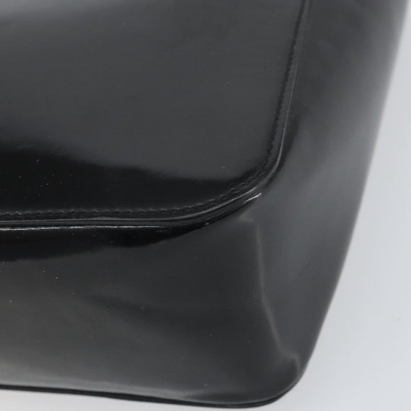 GUCCI Bamboo Hand Bag Patent leather Black 93152 Auth BA9541