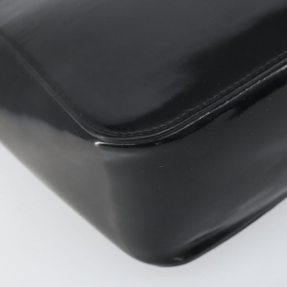 GUCCI Bamboo Hand Bag Patent leather Black 93152 Auth BA9541