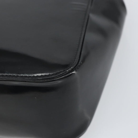 GUCCI Bamboo Hand Bag Patent leather Black 93152 Auth BA9541