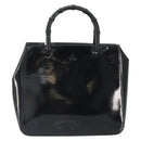 GUCCI Bamboo Hand Bag Patent leather Black 93152 Auth BA9541-2