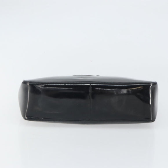GUCCI Bamboo Hand Bag Patent leather Black 93152 Auth BA9541