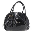 Salvatore Ferragamo Gancini Tote Bag Patent leather Black Gold Auth BA9545-1