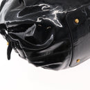 Salvatore Ferragamo Gancini Tote Bag Patent leather Black Gold Auth BA9545-10