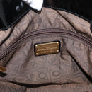 Salvatore Ferragamo Gancini Tote Bag Patent leather Black Gold Auth BA9545-15