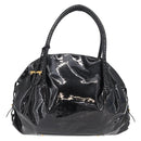 Salvatore Ferragamo Gancini Tote Bag Patent leather Black Gold Auth BA9545-2