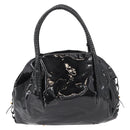 Salvatore Ferragamo Gancini Tote Bag Patent leather Black Gold Auth BA9545-3