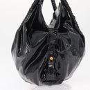 Salvatore Ferragamo Gancini Tote Bag Patent leather Black Gold Auth BA9545-4