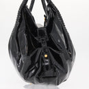 Salvatore Ferragamo Gancini Tote Bag Patent leather Black Gold Auth BA9545-5