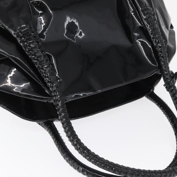 Salvatore Ferragamo Gancini Tote Bag Patent leather Black Gold Auth BA9545