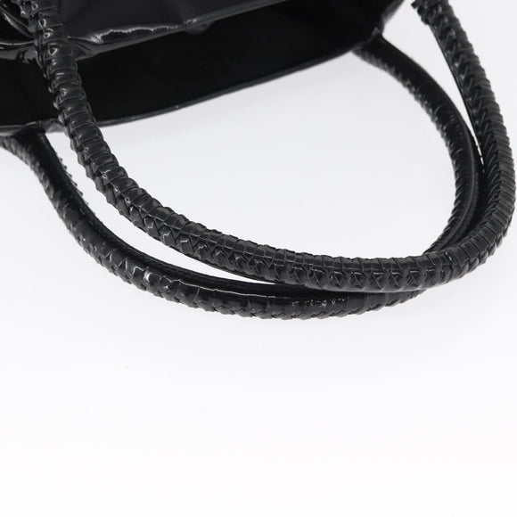 Salvatore Ferragamo Gancini Tote Bag Patent leather Black Gold Auth BA9545