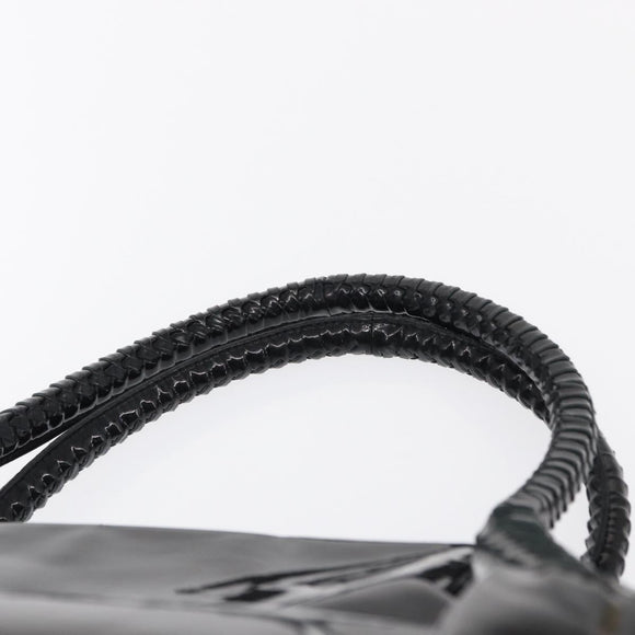 Salvatore Ferragamo Gancini Tote Bag Patent leather Black Gold Auth BA9545