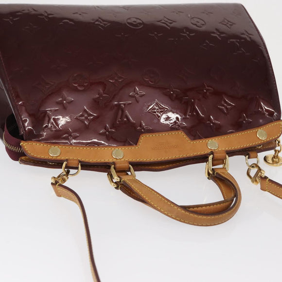 LOUIS VUITTON Vernis Blair MM Hand Bag 2way Rose Andian M91798 LV Auth BA9550