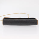 Christian Dior Honeycomb Canvas Chain Shoulder Bag PVC Black Gold Auth BA9551-11