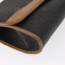Christian Dior Honeycomb Canvas Chain Shoulder Bag PVC Black Gold Auth BA9551-12