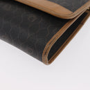 Christian Dior Honeycomb Canvas Chain Shoulder Bag PVC Black Gold Auth BA9551-13
