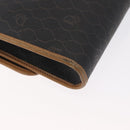 Christian Dior Honeycomb Canvas Chain Shoulder Bag PVC Black Gold Auth BA9551-14