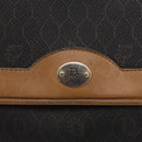 Christian Dior Honeycomb Canvas Chain Shoulder Bag PVC Black Gold Auth BA9551-16
