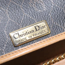 Christian Dior Honeycomb Canvas Chain Shoulder Bag PVC Black Gold Auth BA9551-18