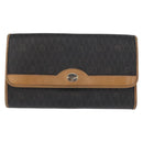 Christian Dior Honeycomb Canvas Chain Shoulder Bag PVC Black Gold Auth BA9551-2