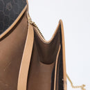 Christian Dior Honeycomb Canvas Chain Shoulder Bag PVC Black Gold Auth BA9551-20